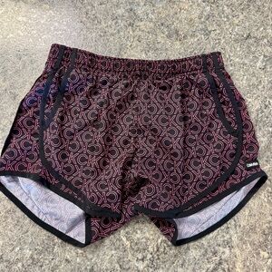 Calvin Klein Black and Pink Athletic Shorts with Elastic Waistband